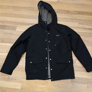 Patagonia Black Hooded Sherpa lined Jacket